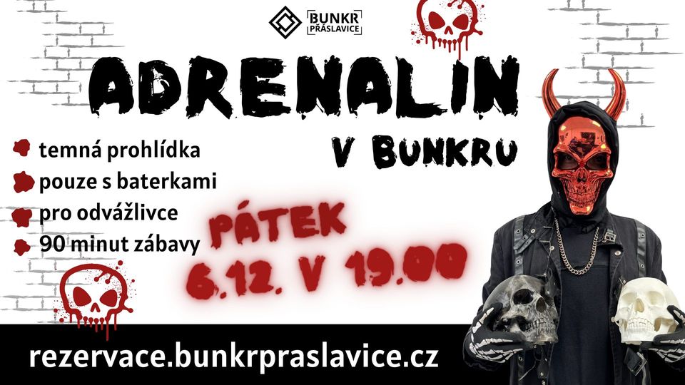 Adrenalin v bunkru... prohlídka podzemí pouze za svitu baterek... 90 minut zábavy pro nebojácné - 